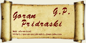Goran Pridraški vizit kartica